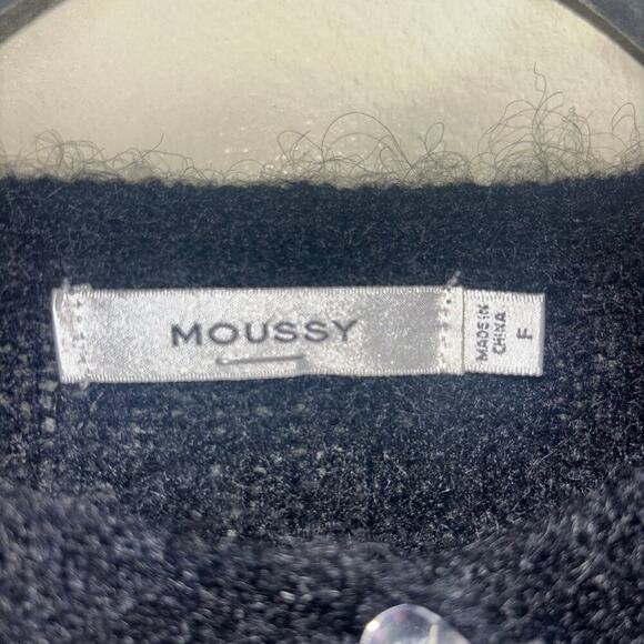 MOUSSY Wool Mohair Blend Cardigan Sweater w/ Bead Buttons in Black- Free Size - Picture 11 of 13